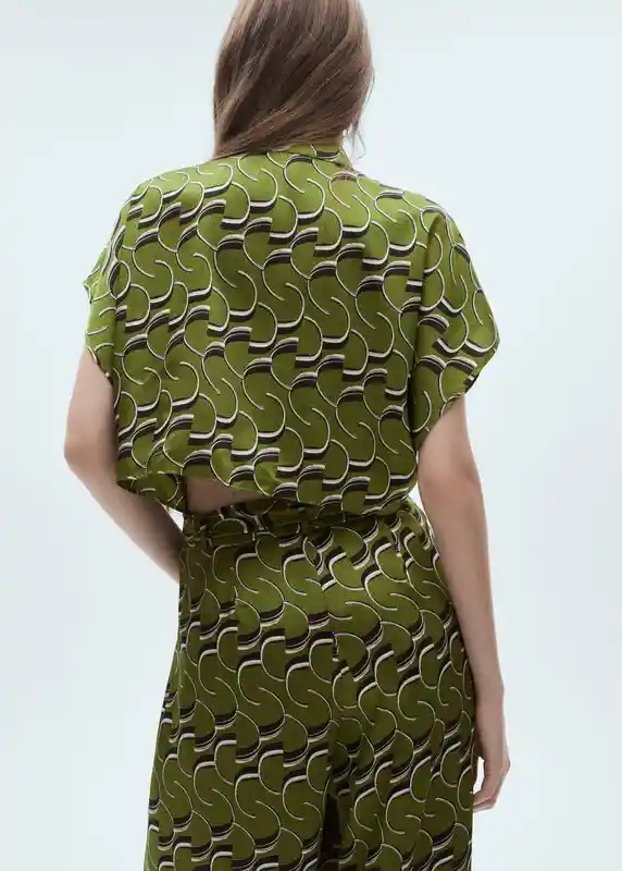 Mono Zigzag-a Verde Talla S Mujer Mango