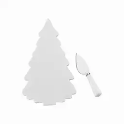Set Tabla Árbol de Navidad Mármol y Cuchillo Ambiente Gourmet