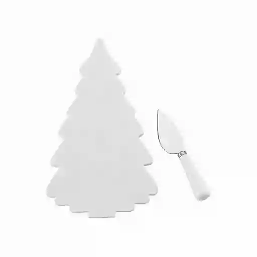 Set Tabla Árbol de Navidad Mármol y Cuchillo Ambiente Gourmet