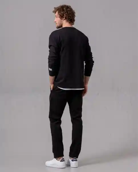 Camiseta Manga Larga Hombre Negro Sombrio L 64855 Rifle