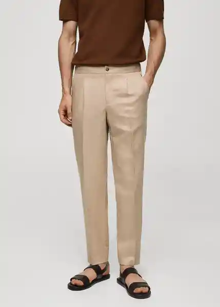 Pantalón Sorbet Beige Talla 38 Hombre Mango