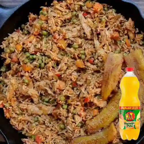 Arroz Paisa para 3 Personas +Hit Naranja Piña 1.5l