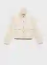 Chaqueta Cazadora Mara Offwhite Talla S Mujer Mango