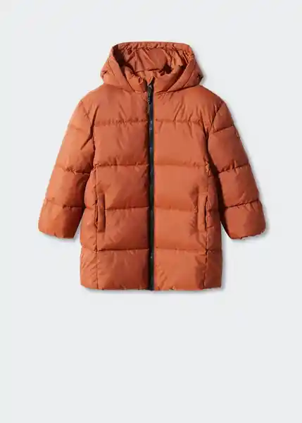 Abrigo Anorak Amerlong Naranja Talla 07 Niños Mango