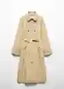 Abrigo Trench Copito Beige Talla XS Mujer Mango