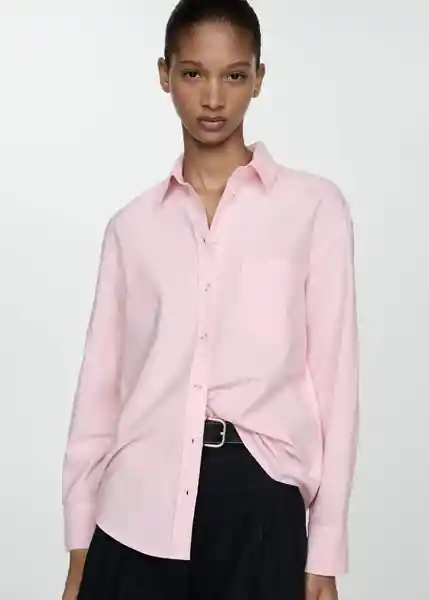 Camisa Marble Rosa Palo Talla S Mujer Mango