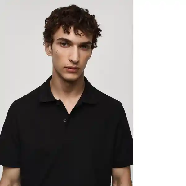 Camisa Polo Rea Negro Talla Xxl Hombre Mango