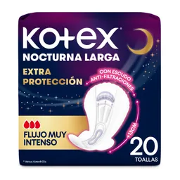 Toallas Nocturnas Largas Kotex Extra Protección