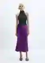 Falda Mia Morado Talla XL Mujer Mango