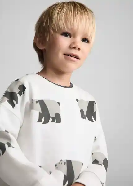 Sudadera Bear Offwhite Talla 70 Niños Mango