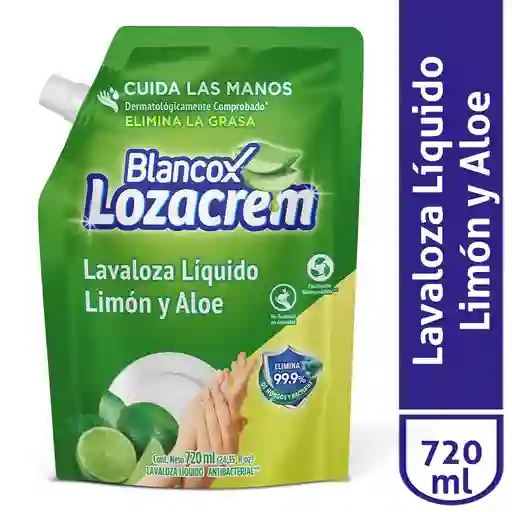 Blancox Lozacrem Lavaloza Líquido con Limón y Aloe