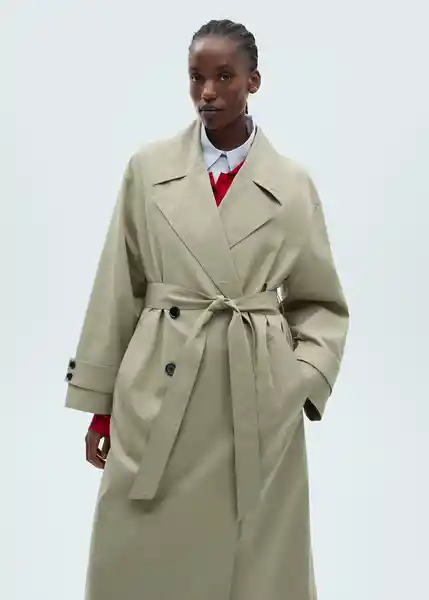 Gabardina Trench Angela Khaki Talla XL Mujer Mango