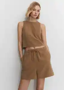 Short Bosco-h Caramelo Talla M Mujer Mango