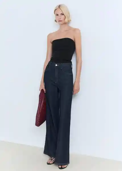 Top Opalo Negro Talla M Mujer Mango