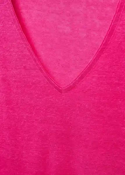 Camiseta Linito Fucsia Talla XL Mujer Mango