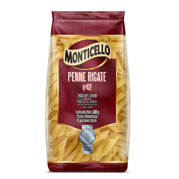 Penne Rigate MONTICELLO x 500 gramos