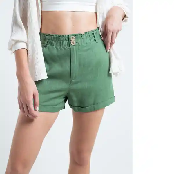 Short Amne Mujer Verde Consuelda Oscuro Talla 8 452E302 Naf Naf