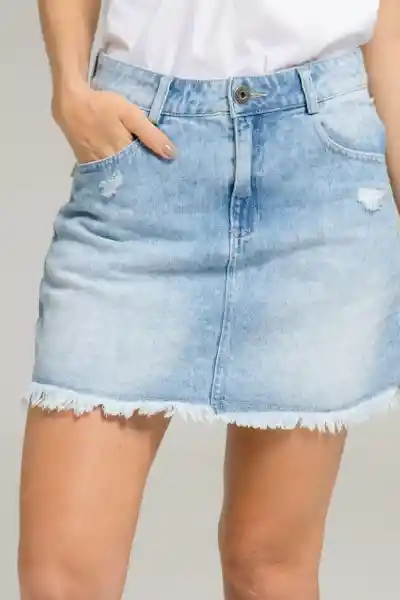Falda Maine Color Azul Claro Talla 8 Ragged