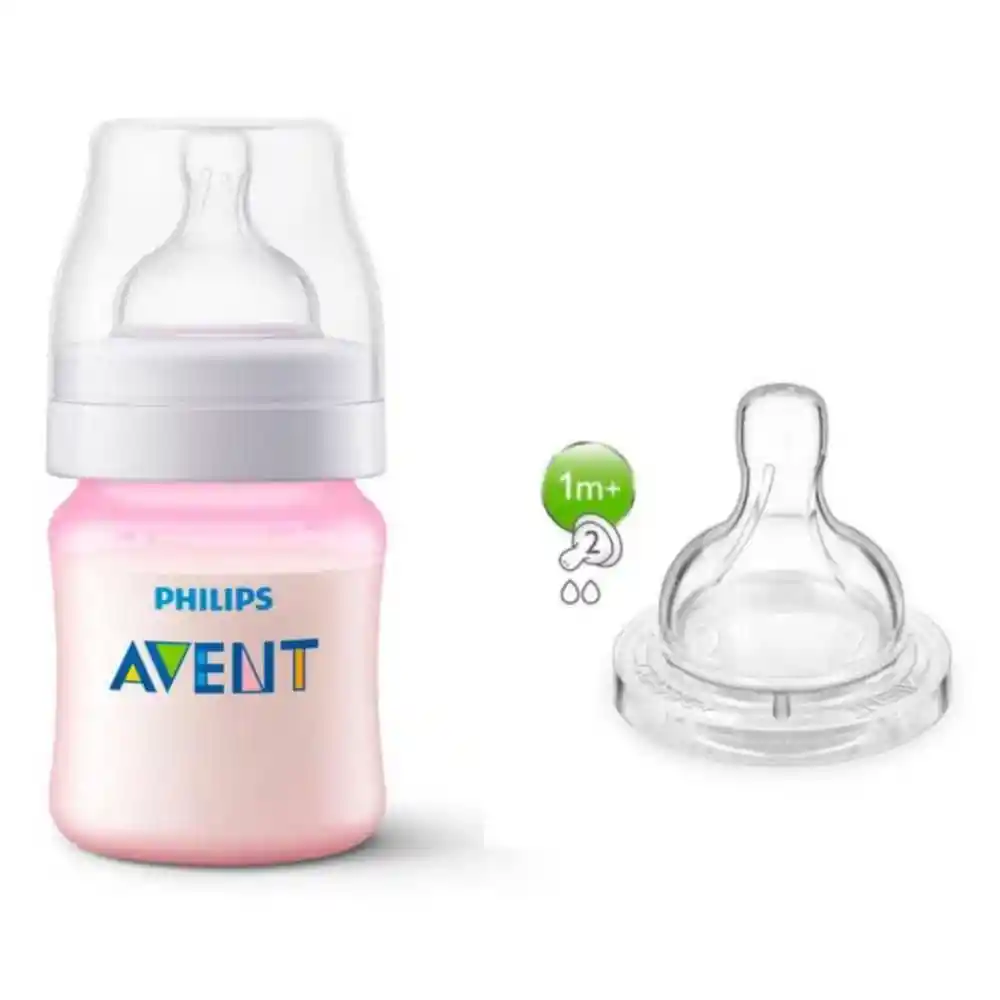 Teteros Anticolico Rosa 4Oz Avent Scd809/24