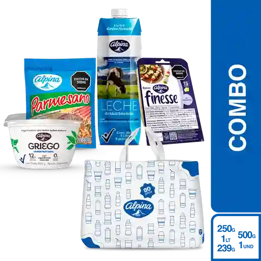 Combo Finesse Mozarella + Alpina Rallado + Yogurt + Leche