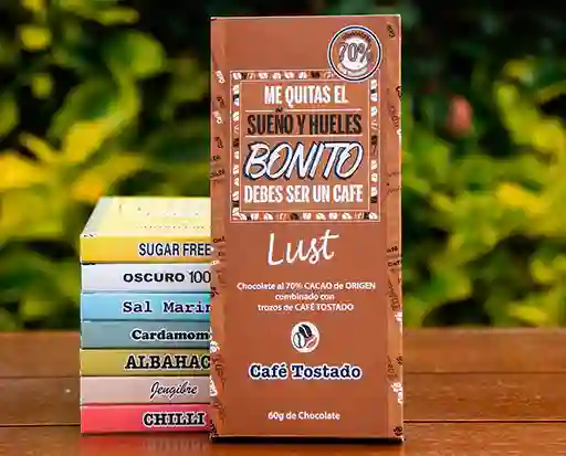 Lust Chocolate Cacao al 70% con Café Tostado