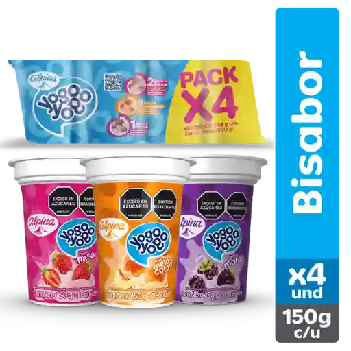 Yogo Yogo Multisabor Vaso 150 g x 4 Und