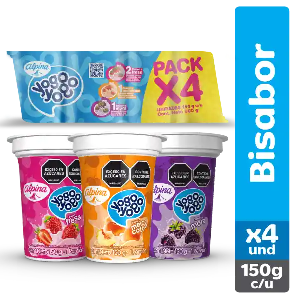 Yogo Yogo Multisabor Vaso 150 g x 4 Und