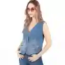 Chaleco Cuello V Manga Sisa Azul Talla S 690799