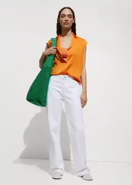 Camisa Sassa Naranja Talla M Mujer Mango