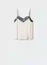 Top Vignet Off White Talla M Mujer Mango