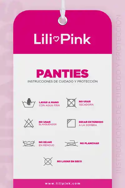 Lili Pink Pack Panty Hípster Algodón Blanco Talla S Ref.489A