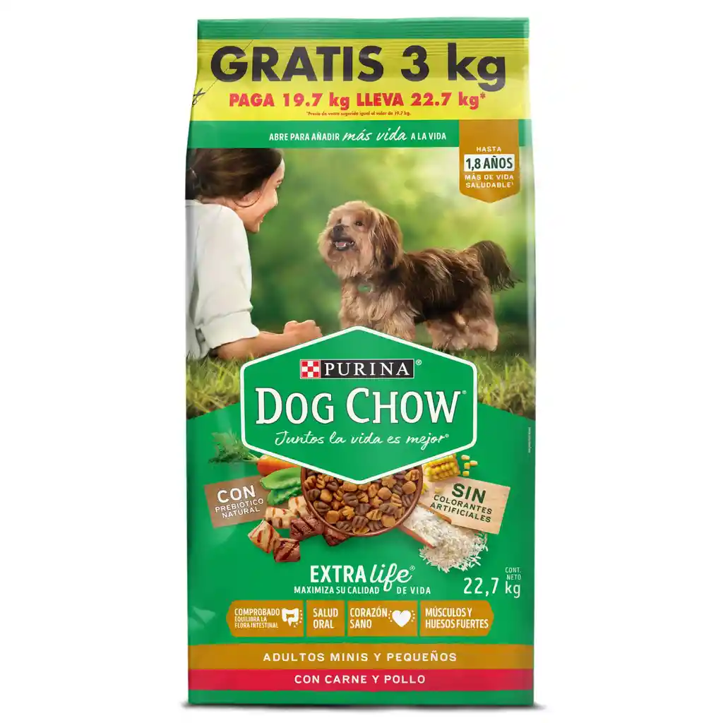 Comida para perro Dog Chow Adulto minis y pequeños x 22,7 kg