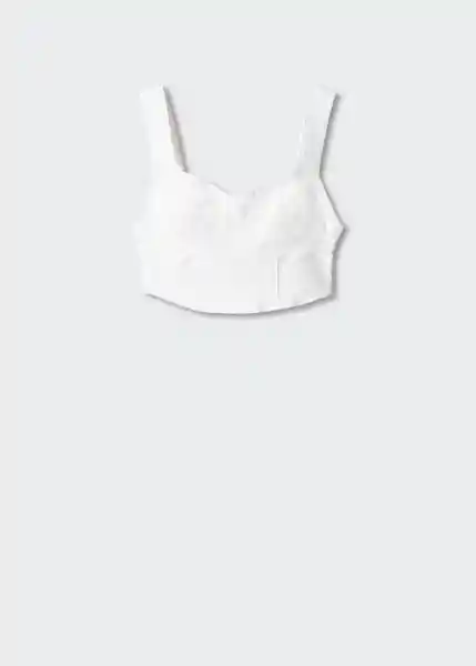 Top Zoe-L Blanco Talla XS Mujer Mango