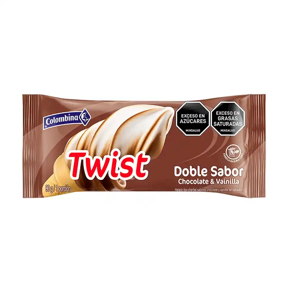 Helado Cono Twist Doble Sabor Chocolate y Vainilla