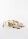 Sandalias Quad Oro Talla 38 Mujer Mango