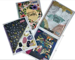 Cuaderno Cuadriculado Grande Argollado Mujer Pasta Dura