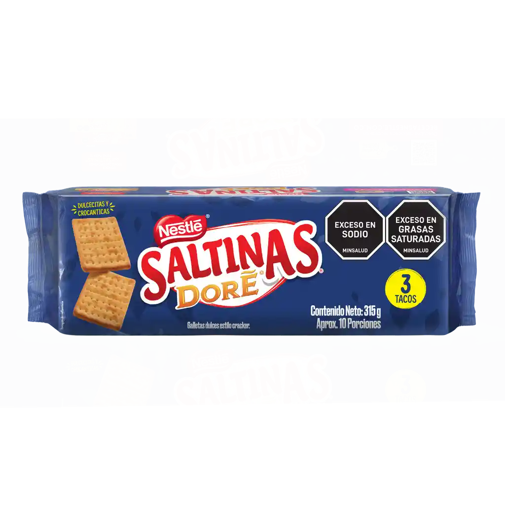 Galletas dulces SALTINAS DORÉ tipo cracker 3 tacos x 315g