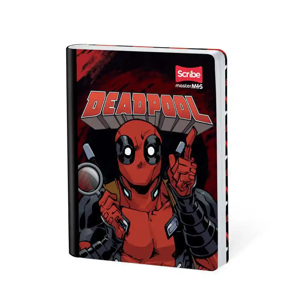 Cuaderno Deadpool Master Mas Rayado 100 Hojas Cosido Scribe