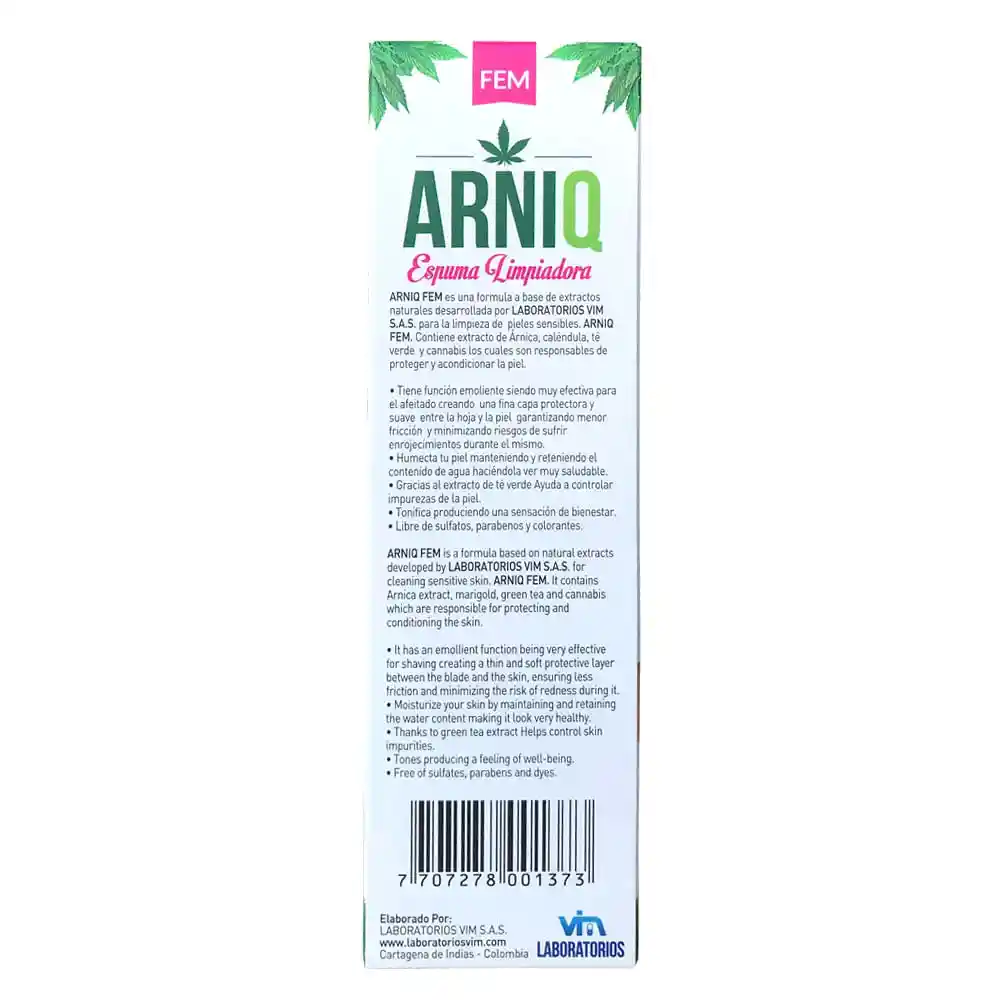 Arniq Espuma Limpiadora Fem 150 mL