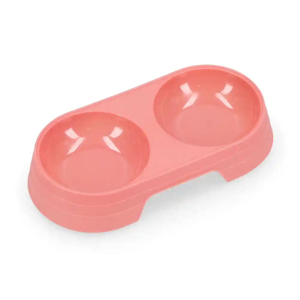 Plato Plástico Doble Rosa