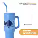 Vaso Doble Pared Con Pitillo Lilo & Stitch Azul 1200 mL Miniso