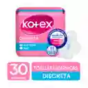 Toallas Femeninas Kotex Discreta Antibacterial 30U