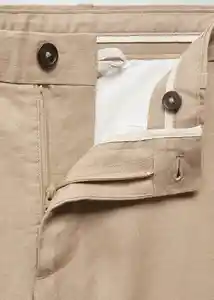 Pantalón Oyster Beige Talla 38 Hombre Mango