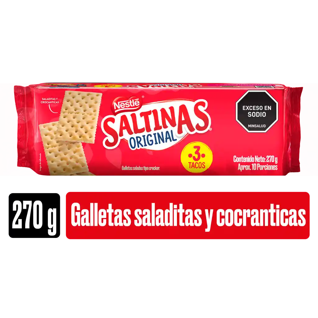 Galletas SALTINAS Original 3 tacos x 270g