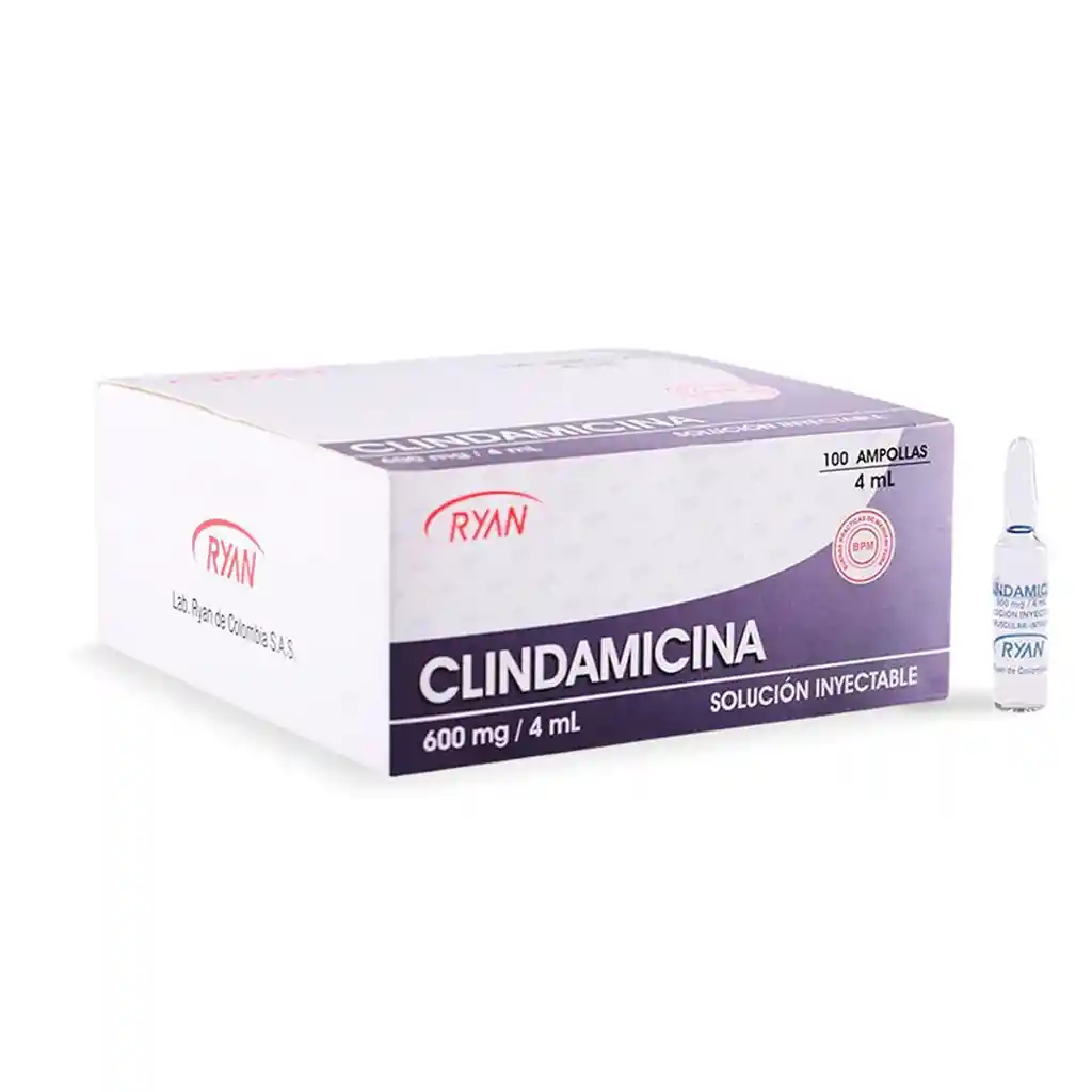 Clindamicina 600 Mg/4 Ml X 100 Amp