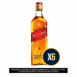 Pack X6 Whisky Johnnie Walker Red Label 700 Ml