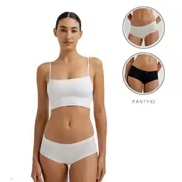 Panty Tipo Bóxer en Seamles Femenino Wap X2 Punto Blanco Talla L