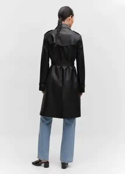 Abrigo Trench Polanapu Negro Talla M Mujer Mango