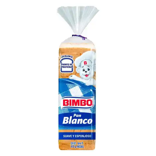 Pan Tajado Bimbo Blanco Suave Esponjoso (470 Gr)