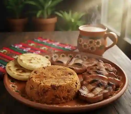 Calentado Frijoles con Carne